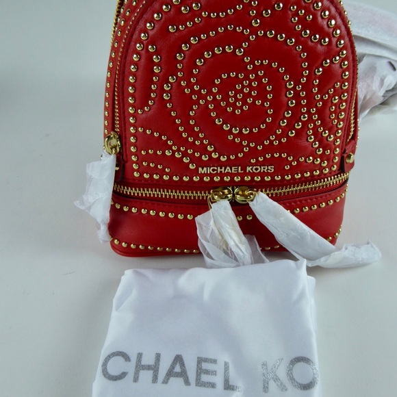 Michael Kors Rhea Mini Stud Leather Backpack NWT - Picture 2 of 8